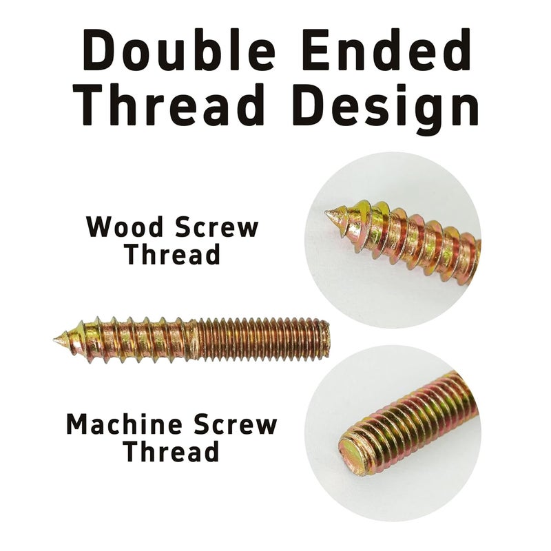 bociloy 12Pcs M8x50mm Hanger Bolts, Double Ended Thread Dowel Screws, Self-Tapping Screws for Secure Wood Joints - Image 5